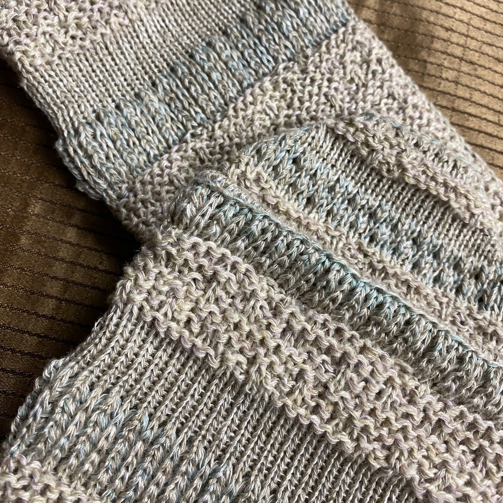 Grey green linen and silk socks medium handmade NEW